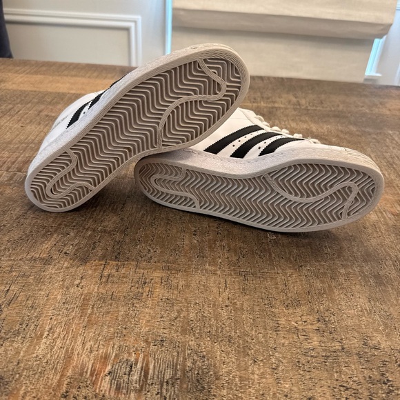 Adidas White and Black High-Top Platform Sneakers - Picture 3 of 4